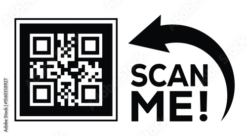 Scan QR code icon. Digital scanning qr code. QR code scan for smartphone. Scan Here text on top of the qr code