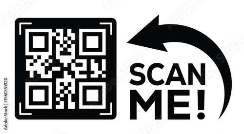 Scan QR code icon. Digital scanning qr code. QR code scan for smartphone. Scan Here text on top of the qr code