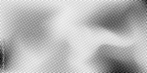 Set of halftone dots gradient pattern texture isolated on white background. Straight dotted spots using halftone circle dot raster texture. Vector blot half tone collection.