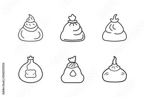 biodegradable poop bag icon line art vector illustration