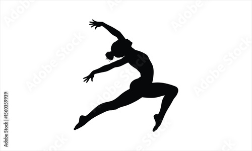 Dynamic silhouette of a person exercising with vibrant color accents silhouette
