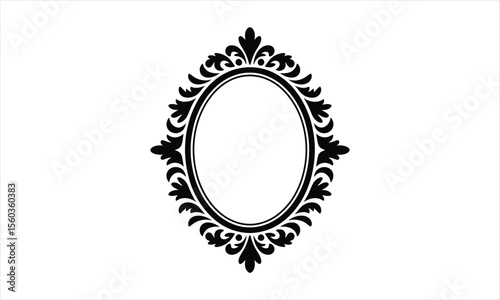 Elegant decorative frame border design with intricate silhouette detail