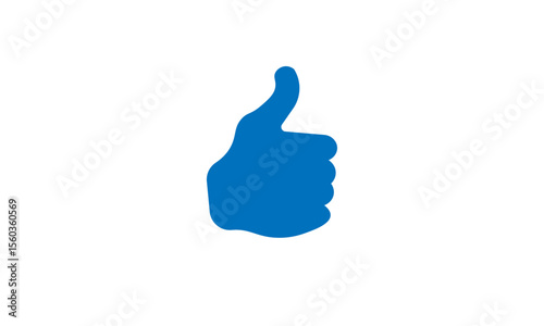 Flat Blue Thumbs Up Icon – Like and Approval Symbol