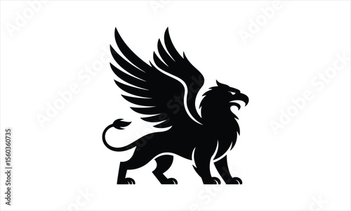 Majestic griffin mythical creature silhouette design