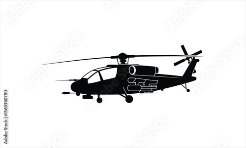 Modern helicopter silhouette design for aviation and transportation themes
