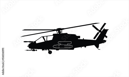 Modern helicopter silhouette design for aviation and transport themes
