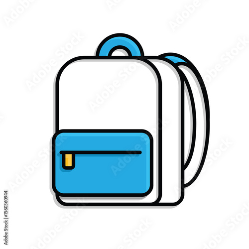 education icon. school. school bag or backpack with white background. smart. Mixed design style