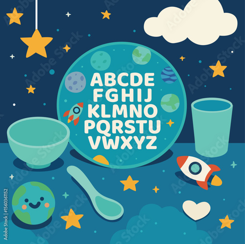 childrens themed dinnerware sets whimsical plate storytime mealtime space explorer feeding unicorn teddy bear space