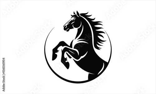 Elegant horse head silhouette logo design for branding and identity