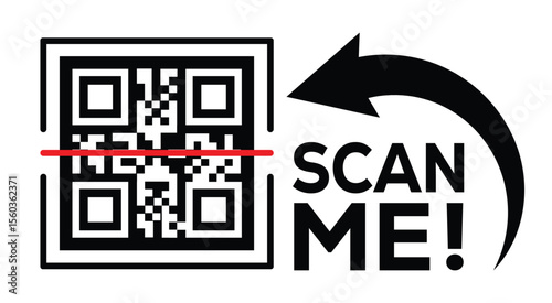 Scan QR code icon. Digital scanning qr code. QR code scan for smartphone. Scan Here text on top of the qr code