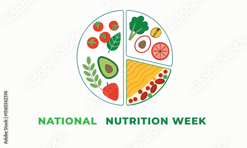 National Nutrition Week, Nutrition Concept Design.