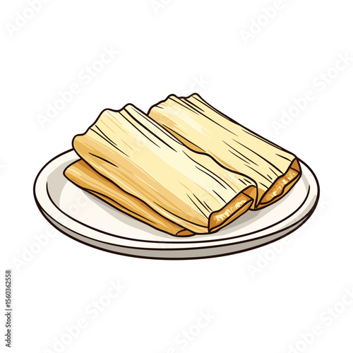 Two traditional tamales served on a plate