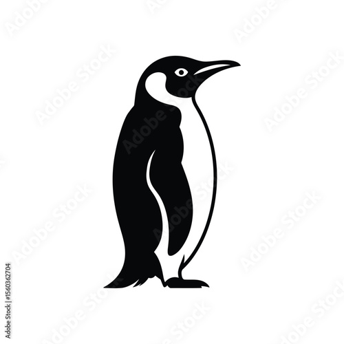 Minimalist Penguin Silhouette Vector.eps