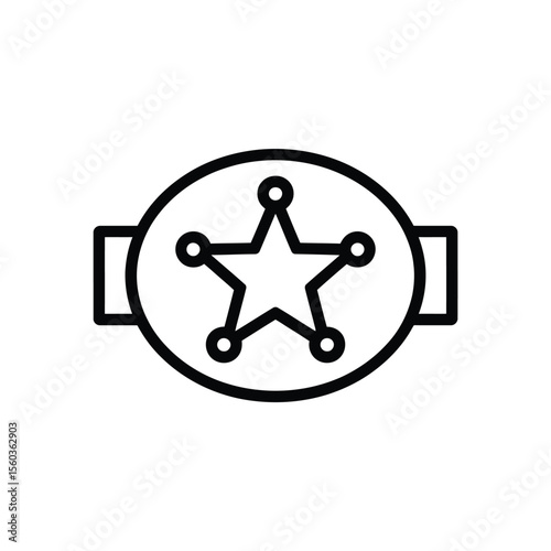 Simple outline icon of a sheriff star badge on a white background