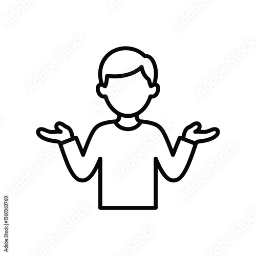 Person shrugging shoulders with open hands expressing uncertainty or confusion