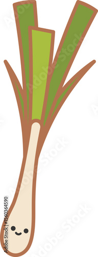 Spring onion illustration.