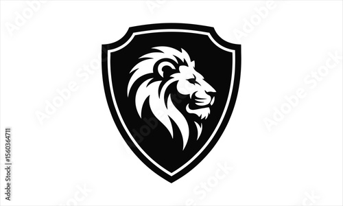 Majestic lion head logo design in silhouette style