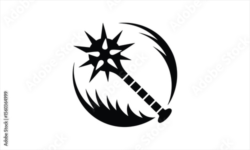 Medieval mace weapon silhouette design