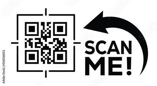 Scan QR code icon. Digital scanning qr code. QR code scan for smartphone. Scan Here text on top of the qr code