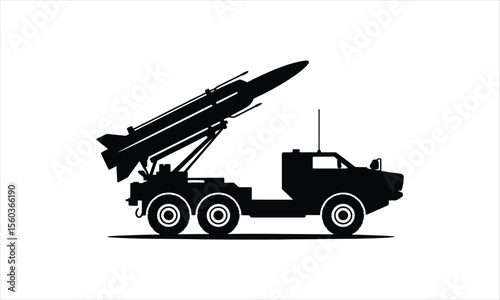 Dynamic missile silhouette in motion vector graphic