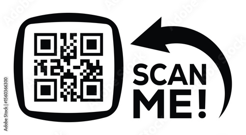 Scan QR code icon. Digital scanning qr code. QR code scan for smartphone. Scan Here text on top of the qr code
