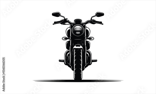 Dynamic motorcycle silhouette riding with speed and motion