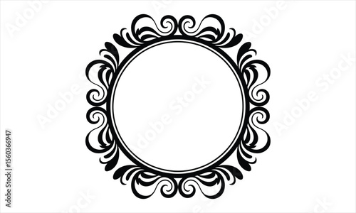 Elegant decorative ornament design with intricate details and silhouette