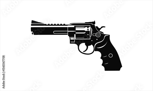 Classic revolver firearm silhouette design