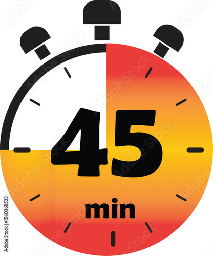 Forty five minutes timer stopwatch icon