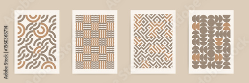 Textured Geometric Pattern with Circular Arcs and Gridded Layout