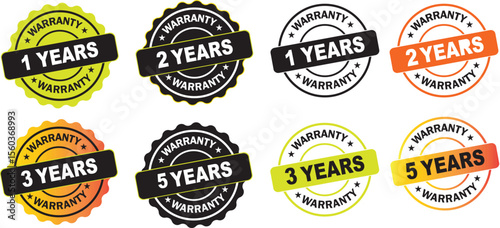Warranty seals collection one to five years