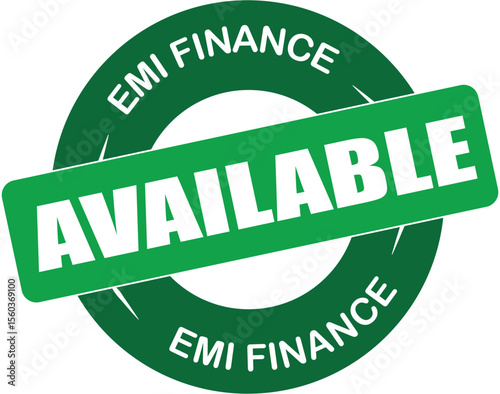 Emi finance available green stamp graphic