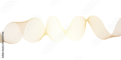 Abstract white and gold wave line futuristic technology flowing particles. modern curved wave smooth stripe seamless pattern. digital frequency track equalizer. stylized wave line art background.