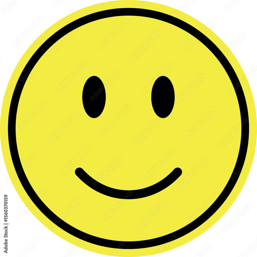 Fototapeta premium A simple, cheerful yellow smiley face graphic, perfect for use in designs related to happiness, positivity, and good vibes.