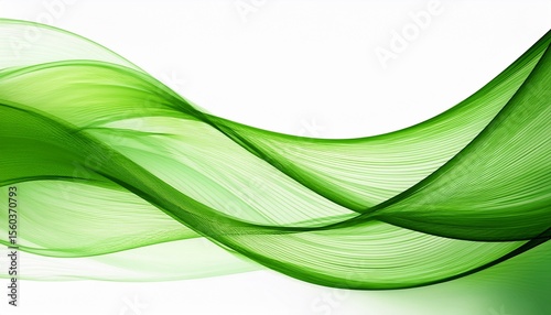 abstract green wave curve lines designs on white background