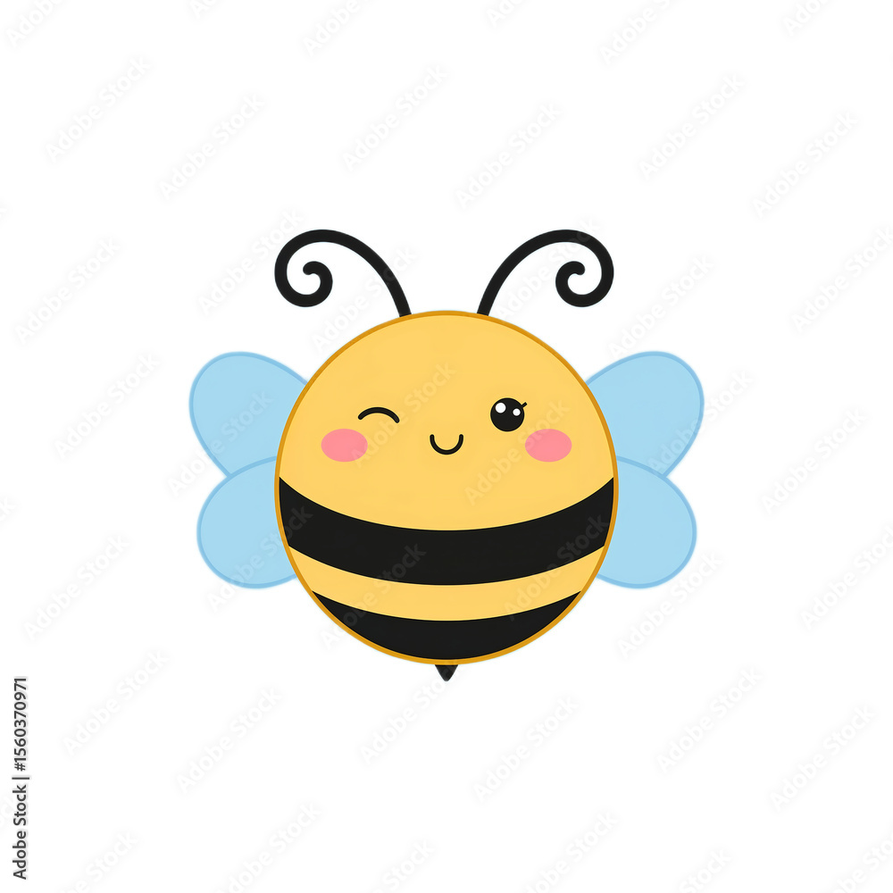 Obraz premium Adorable Winking Bee Illustration Cute Cartoon Honey Bee Design