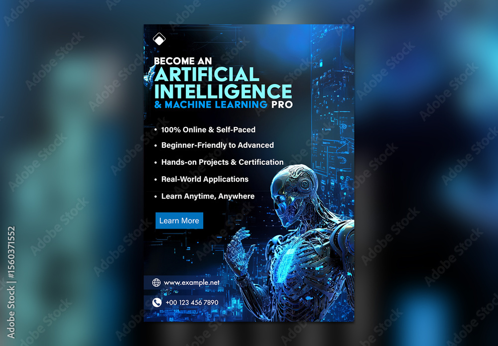 Artificial Intelligence Course Flyer Template – Machine Learning ...