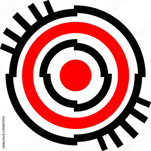Red and Black geometric designs.
