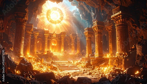 Golden Temple of Riches: A Sunlit Cave of Ancient Wonders