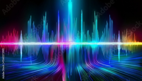 abstract neon sound waves