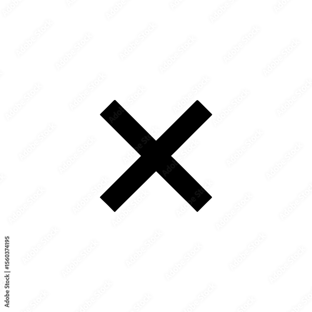 Obraz premium Black close icon in flat minimal design 