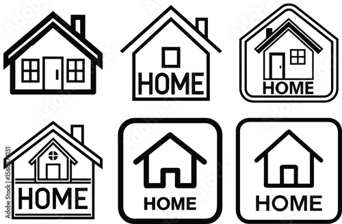 Home vector icon bundle set 