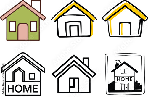 Home vector icon bundle set 