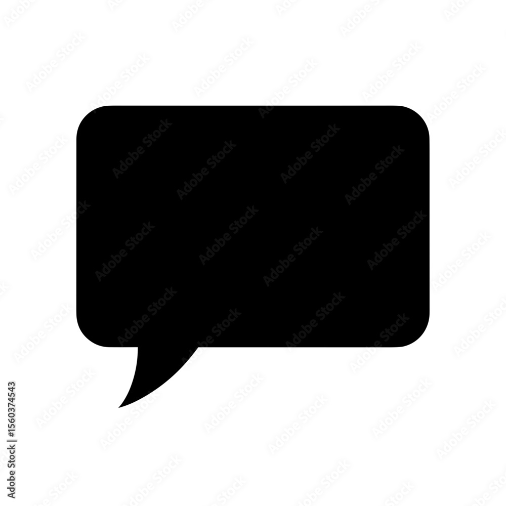 Minimal black speech bubble icon in flat vector design
Minimal black speech bubble icon in flat vector design