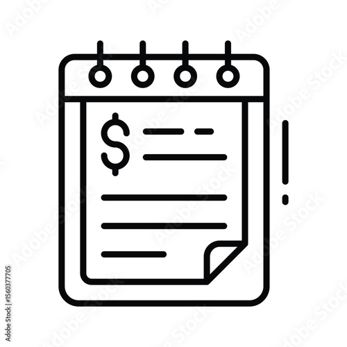 An editable linear icon of structured investment plan