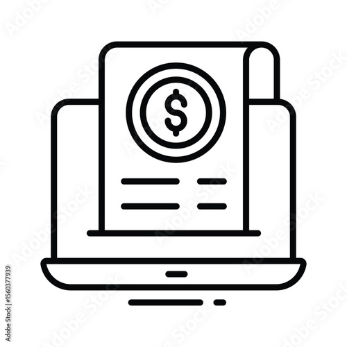 Easy to edit outline icon of online invoice form