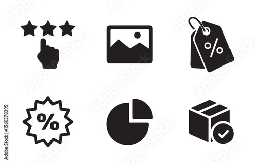 Black color e-commerce, online website icon. Web icons. Vector illustration eps 10