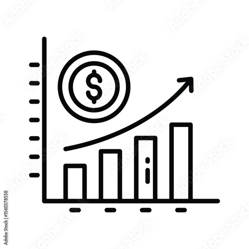 Visually engaging linear icon of growth analysis report