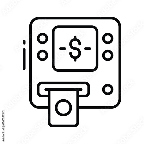 Check out this outline icon showing atm machine