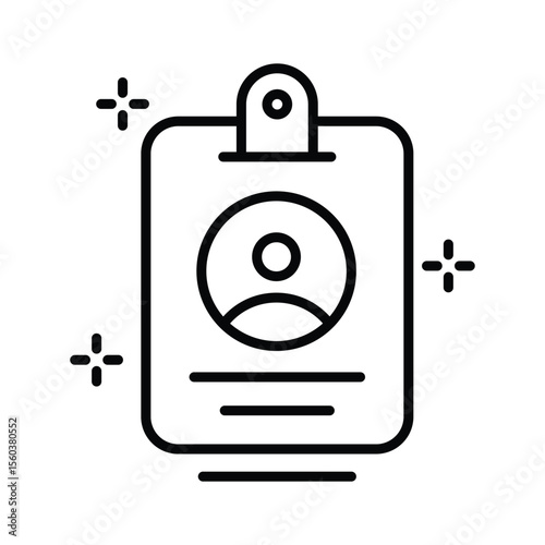 A line style icon showing employee badge